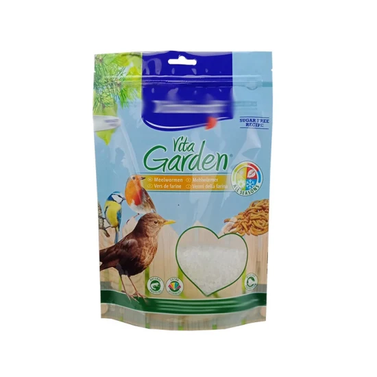 Custom Side Gusset Top Bird Rabbit Fish Plastic Cat Pet Dog Food Packaging Bag with Resealable Zipper